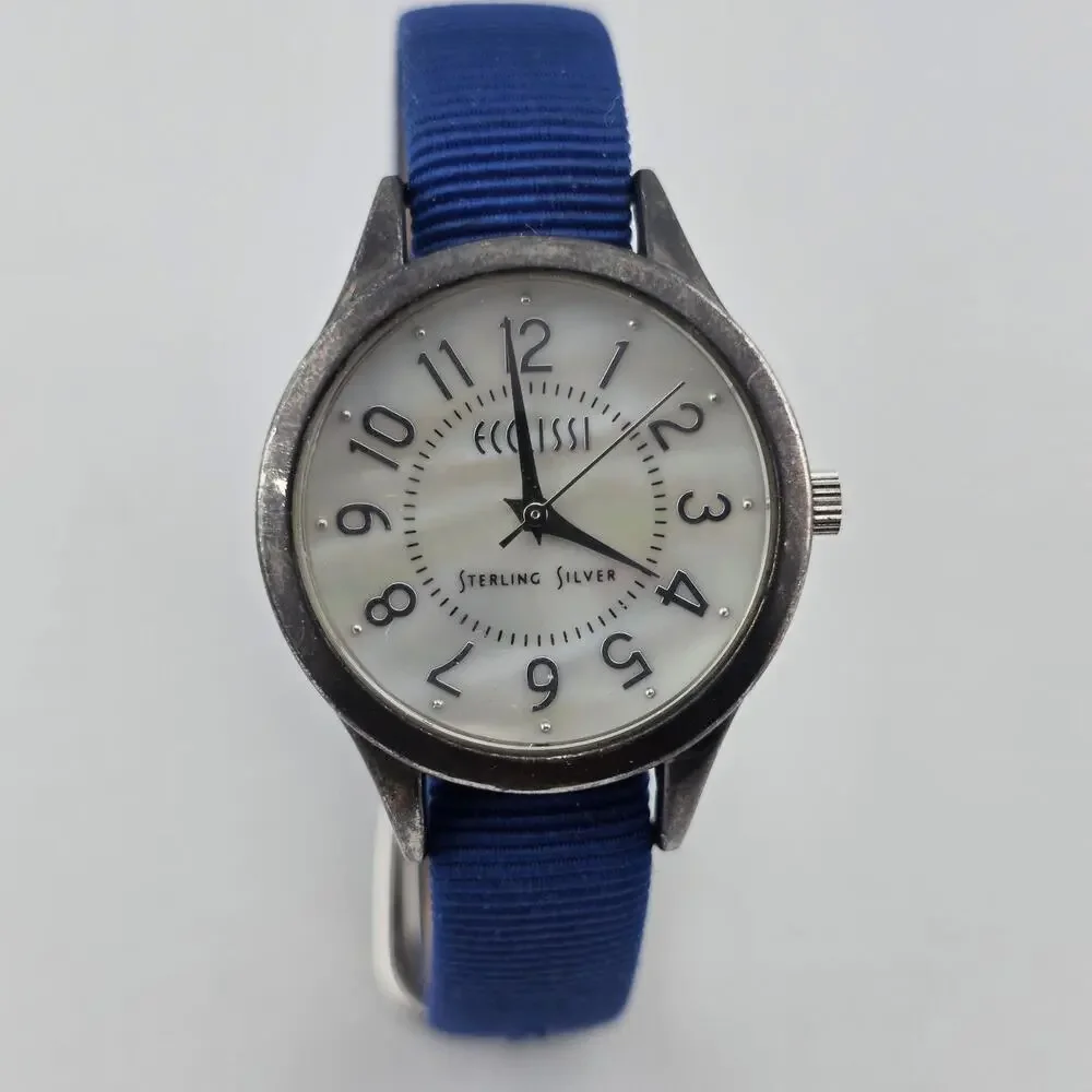 Ecclissi Sterling Silver 925 Watch Mother of Pearl Dial Working 10 Straps